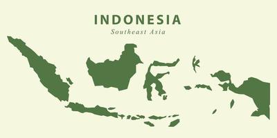 green color country map indonesia southeast asia flat wide background vector illustration