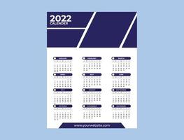 diseño de plantilla de calendario de año nuevo, diseño de calendario de pared vector