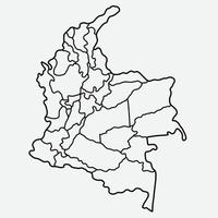 Doodle dibujo a mano alzada del mapa de colombia. vector