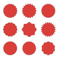 Simple flat style vintage labels stickers badge starburst vector graphic