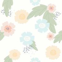 Cute pattern in flower. seamless pattern. colorful flowers. blue background. floral background. elegant the template for fashion prints. vector