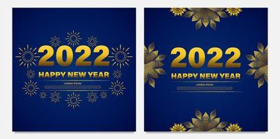 blue and gold new year celebration bsocial media post vector