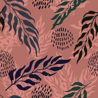 Vector seamless pattern with colorful watercolor illustration of exotic leaves. Use it for wallpaper, textile print, pattern fills, web page, surface textures, wrapping paper, design of presentation