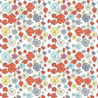 Vector seamless pattern with colorful illustration of beautiful flowers. For wallpaper, textile print, pattern fills, web page, surface textures, wrapping paper, design of presentation, graphic design