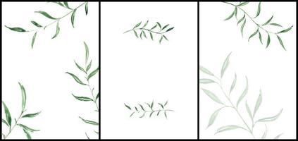 plantilla de boda con fondo abstracto. vector de fondo con hoja verde y fondo blanco. Fondo creativo de hojas con composición de hojas naturales. foto