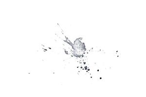 black ink splashes for graphic design elements. Abstract ink stroke and splash texture on white paper. Hand drawn illustration brush for dirty texture photo