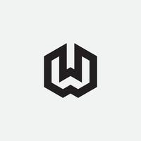 W letter initial monogram vector