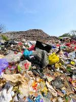 Ponorogo, Indonesia 2021 - landfill full of household waste.