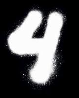 the 4 is written using a sprayed ink in a white color. the number of illustrations on a black background to create a poster, street design, etc. photo