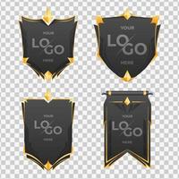 War flag or Shield of the Cartoon Ranking Game. Medieval Shield. Shield for your emblem or logo can also be used in mobile or web games. for logo place. vector