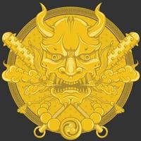 Japanese demon Oni with kanabo vector