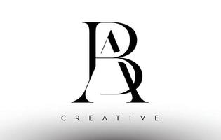 AB Minimalist Serif Modern Letter Logo in Black and White. BA Creative Serif Logo Design Icon Vector