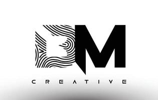 BM Fingerprint zebra Letter Logo Design. BM Logo with fingerprint Creative Icon Vector