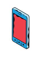 Phone pattern Vector. Layout smartphone for the designer. Phone screen in isometric in cartoon style. vector