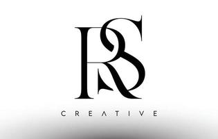 RS Minimalist Serif Modern Letter Logo in Black and White. RS Creative Serif Logo Design Icon Vector