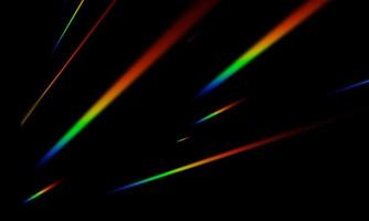 the rainbow light scattered on a black background. the blurry abstract flare for overlay or effect in any creative design.