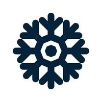 silueta de copo de nieve. Símbolo tradicional de Navidad e invierno para diseño y decoración de logotipos, web, impresiones, adhesivos, emblemas, tarjetas de felicitación e invitaciones. vector