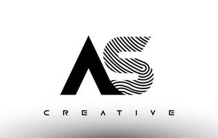 AS Fingerprint zebra Letter Logo Design. AS Logo with fingerprint Creative Icon Vector