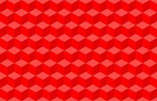 Red Isometric cube Shape Background texture. Seamless pattern vector illustration