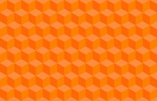 Orange Isometric cube Shape Background texture. Seamless pattern vector illustration