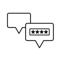 Encryption Message icon with pin code outline style. vector