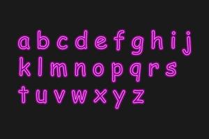 Neon set alphabet letters. vector
