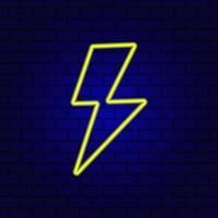 Simple thunderbolt icon. Thunder, bolt and high voltage neon sign vector