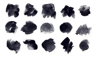 set of abstract watercolor brush collections. hand drawn artistic stroke for copy space and any creative design in black. element graphic material for creating pattern, texture, etc. photo