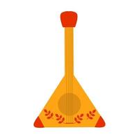 Balalaika Russian Pancake week Shrovetide or Maslenitsa Flat vector isoleted illustration