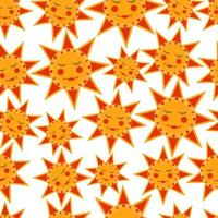Seamless pattern with sun symbol of the Russian Pancake week Shrovetide or Maslenitsa Flat vector illustration