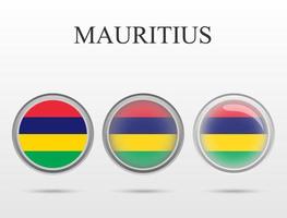 Flag of Mauritius in the form of a circle vector
