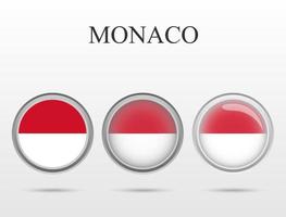 Flag of Monaco in the form of a circle vector