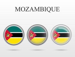 Flag of Mozambique in the form of a circle vector