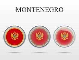 Flag of Montenegro in the form of a circle vector