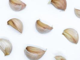 garlic isolated on white background. a must have seasoning in every dish. a mandatory recipe in Indonesian dishes. photo