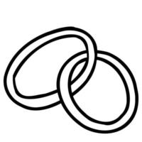 pair of wedding rings. Vector illustration. linear hand doodle