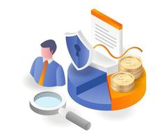 Pie chart investment and analytics business vector