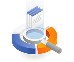 Data search analysis in isometric illustration vector
