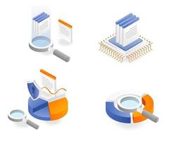 A set of icons looking for analysis data and chips vector