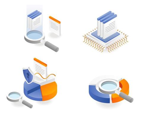 A set of icons looking for analysis data and chips