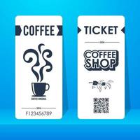 Coffee shop ticket. Element template vintage vertical for graphics design . Vector illustration