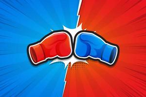 lucha contra el fondo con guantes de boxeo, versus. ilustración vectorial vector