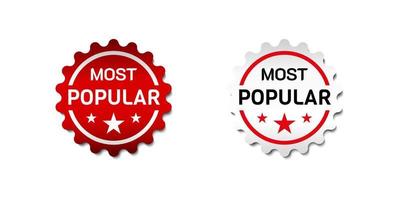 Most Popular Label Sticker. For commercial red offer product label. With star symbol. Premium and luxury vector illustration design