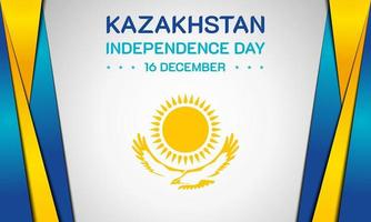 Fondo del día de la independencia de Kazajstán. 16 de diciembre. área de espacio de copia. tarjeta de felicitación, banner, ilustración vectorial. con la bandera nacional de kazajstán. diseño premium y de lujo vector