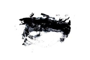 Collection abstract of ink stroke and ink splash for grunge design elements. Black paint stroke and splash texture on white paper. Hand drawn illustration brush for dirty texture photo