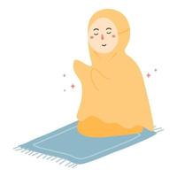 muslim woman praying vector