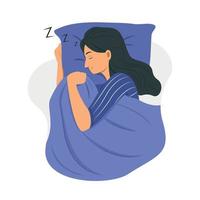 Woman Sleep fro Good Health. vector