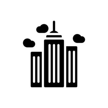 building apartment home in solid style icon. vector illustration for graphic design, website, UI