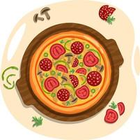 pepperoni pizza four cheese pizza vector