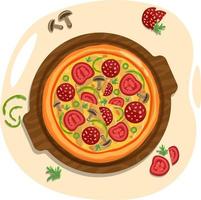 pizza de pepperoni pizza de cuatro quesos vector